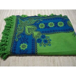 Vintage Italy Bolis Old World Creations Double Sided Full Coverlet Blanket Wool